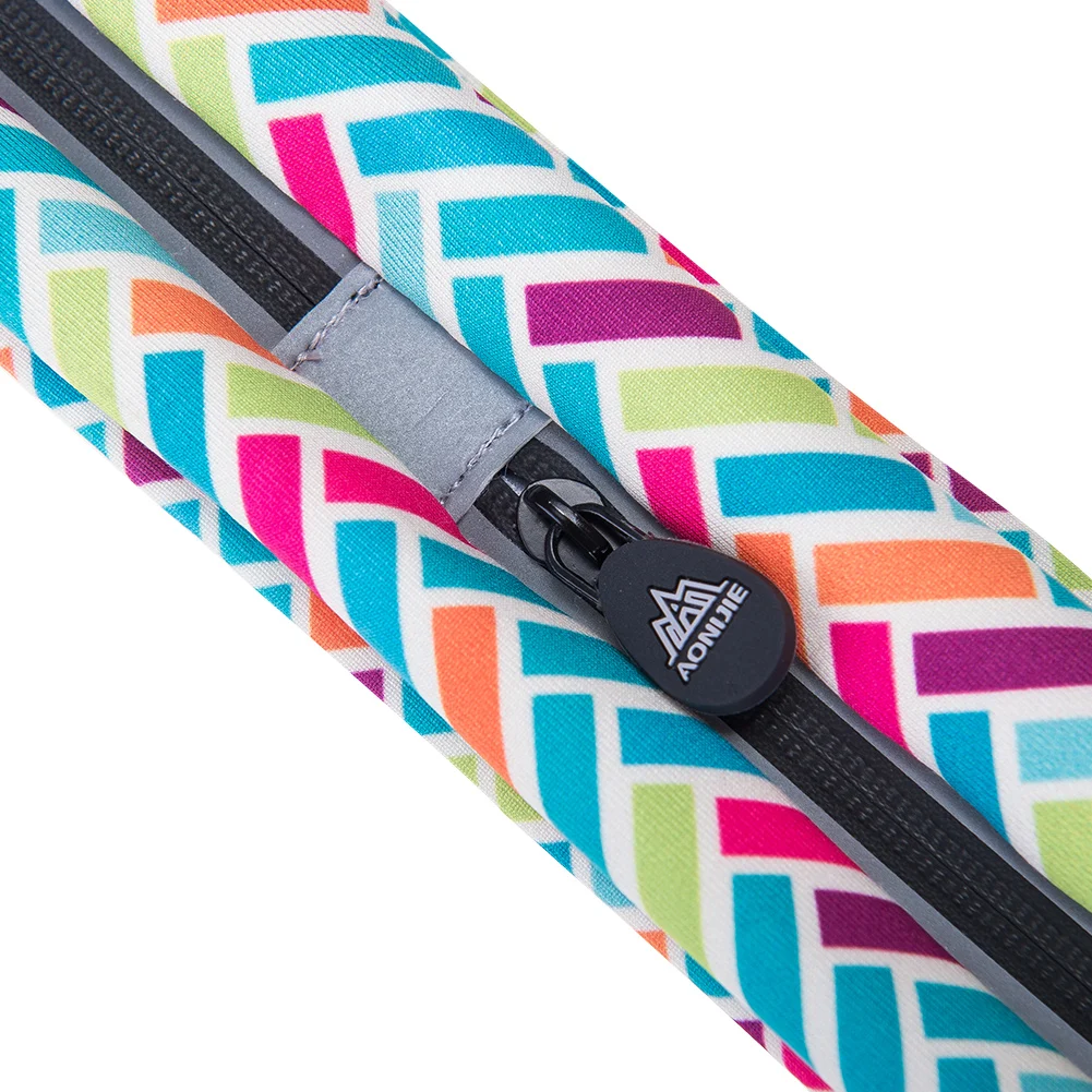 AONIJIE Adjustable Slim Double Pockets Running Waist Belt Jogging Bag Fanny Pack Travel Workout Fitness 6.8in Phone Holder