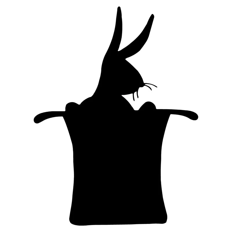 

9.6*12.7CM Individual Car Stickers Rabbit Hat Magic Car Styling Vinyl Decals Accessories Black/Silver C9-1685