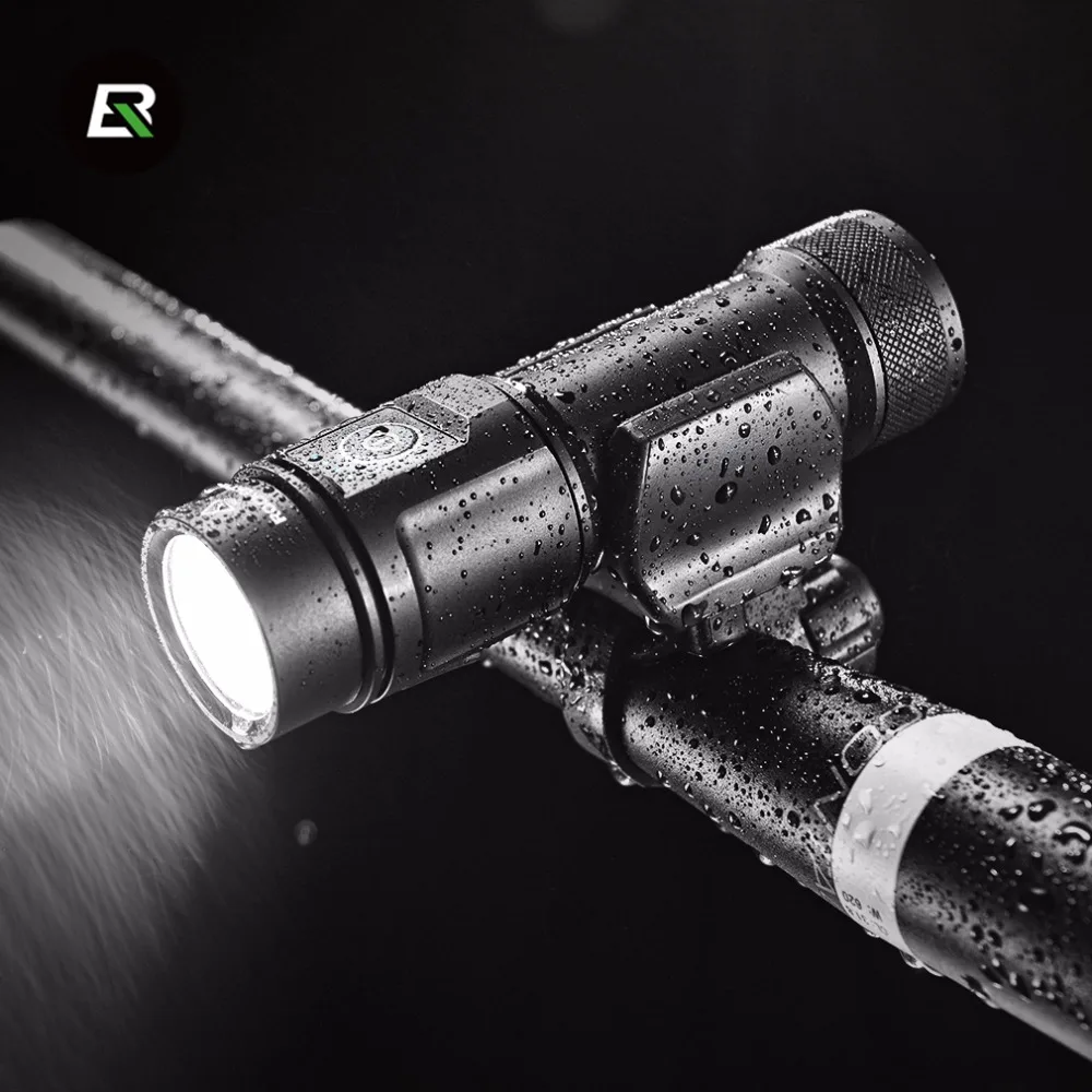 

ROCKBROS Bike Light Front Rechargeable Bicycle Lights As Charged Treasure Bicycle Flashlight Waterproof 5-Modes Bike Accessories