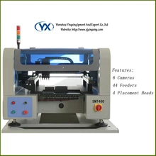 2017 The Newest LED/SMD Assembly Machine PCB Soldering Machine SMT460 with 6pcs camera/4 heads and Conveyor Made in China