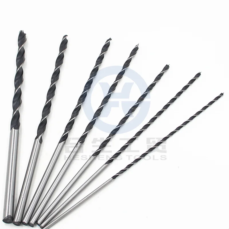 7pc 300mm lengthened three-pointed woodworking drill hanging bag 4-12mm centering woodworking hole set  