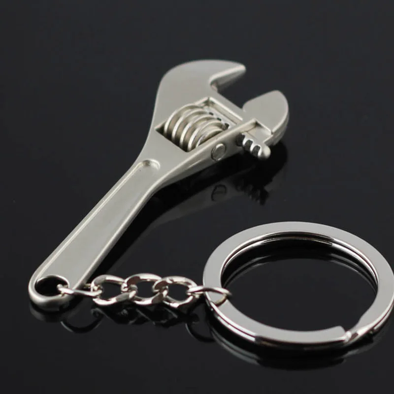 Creative Spanner Keychain Machine Tools Model Adjustable Wrench Key