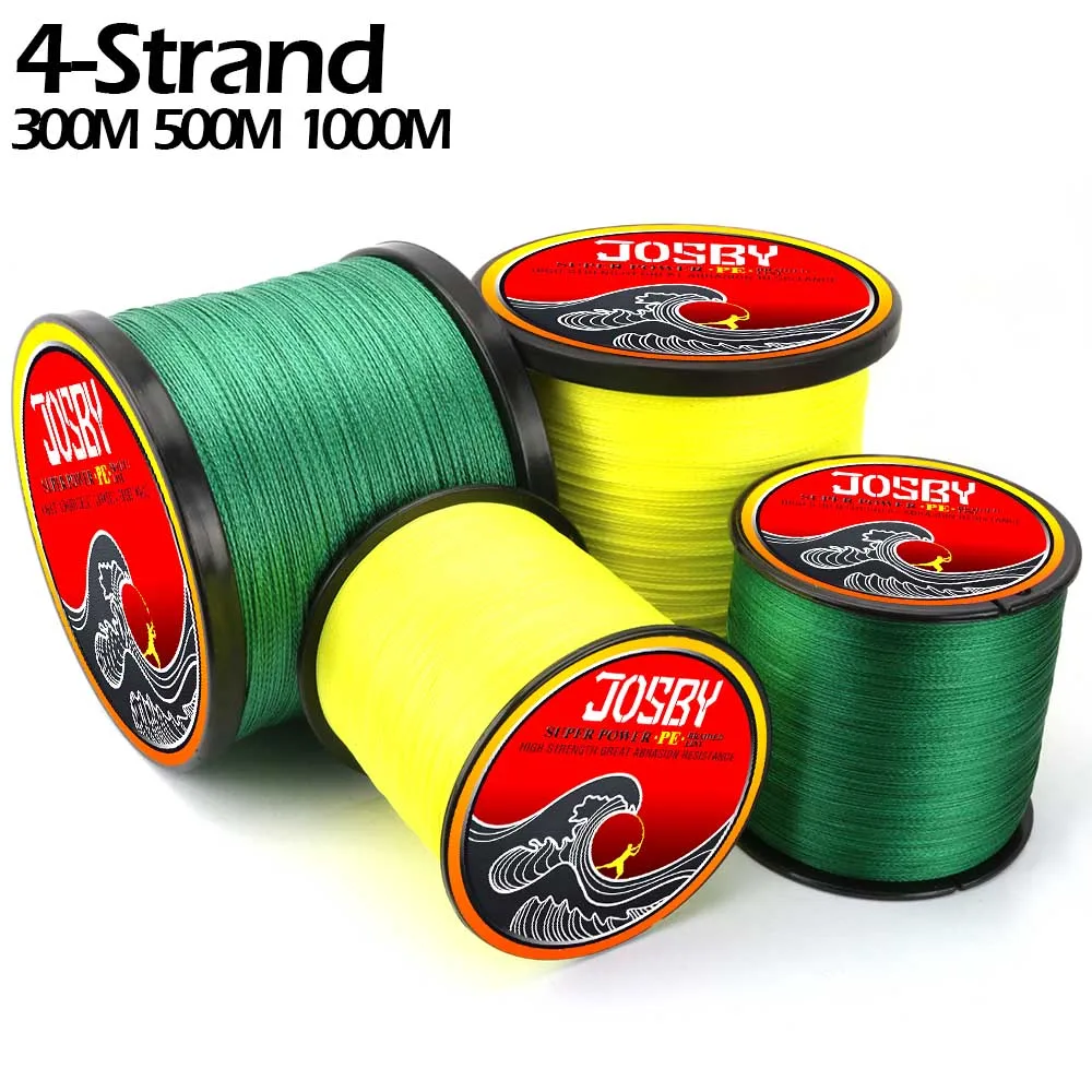 

JOSBY 4 strand braided Lline 300M 500M 1000M PE Multifilament Fishing line Super Strong Japanese Technology Fishing Wrie