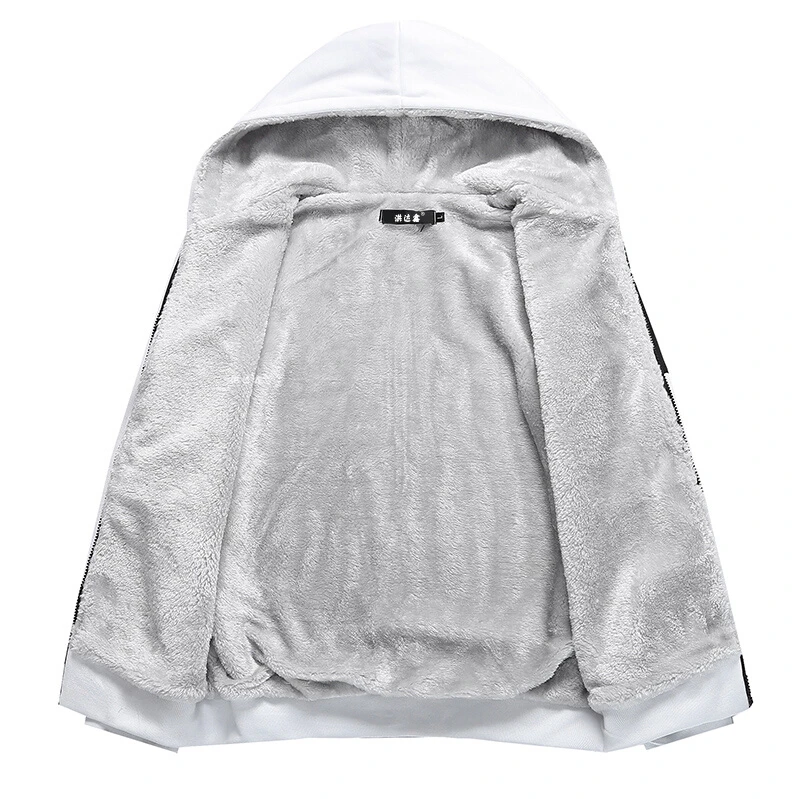 Winter Tracksuit Sets Men Inner Velvet Warm Hoodies Male Two Pieces Patchwork Hooded Sweatshirt+Pants Man Autumn chandal hombre