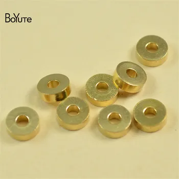 

BoYuTe (100 Pieces/Lot) 6*2*2MM 8*2*1.5MM Metal Brass Round Spacer Beads Diy Hand Made Beads Jewelry Making