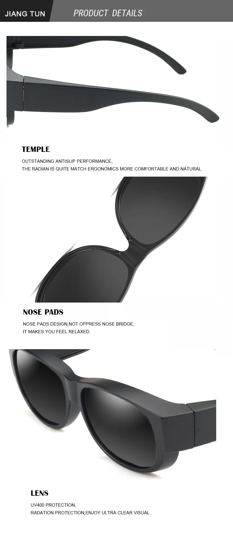 JIANGTUN брендовые дизайнерские унисекс солнцезащитные очки по рецепту поляризационные очки Fit более носить поверх солнцезащитные очки UV400