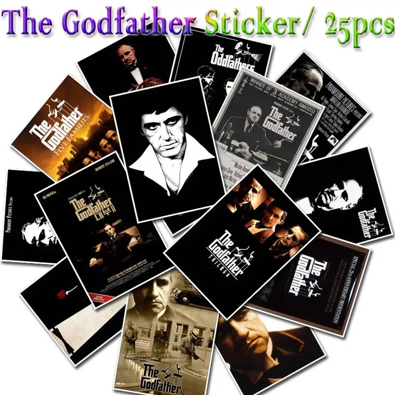 

25pcs The Godfather Sticker for Movie Sticker DIY Craftsmanship Waterproof Sticker Motorcycle Bike Laptop Skateboard Ipad Phone.