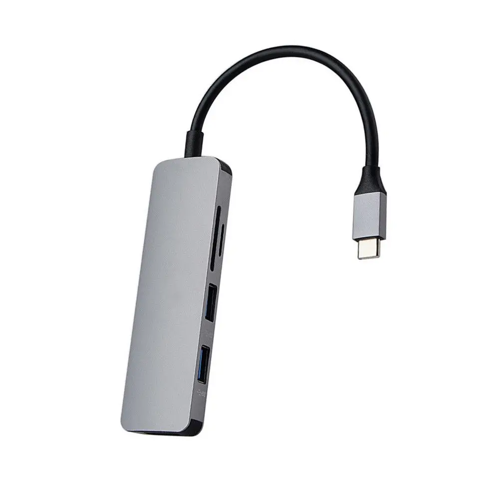 5 in1 USB C концентратора USB-C к HDMI Micro SD/TF Card Reader адаптер для MacBook samsung Galaxy S9/S8 huawei P20 Pro Тип C USB 3,0 хаб