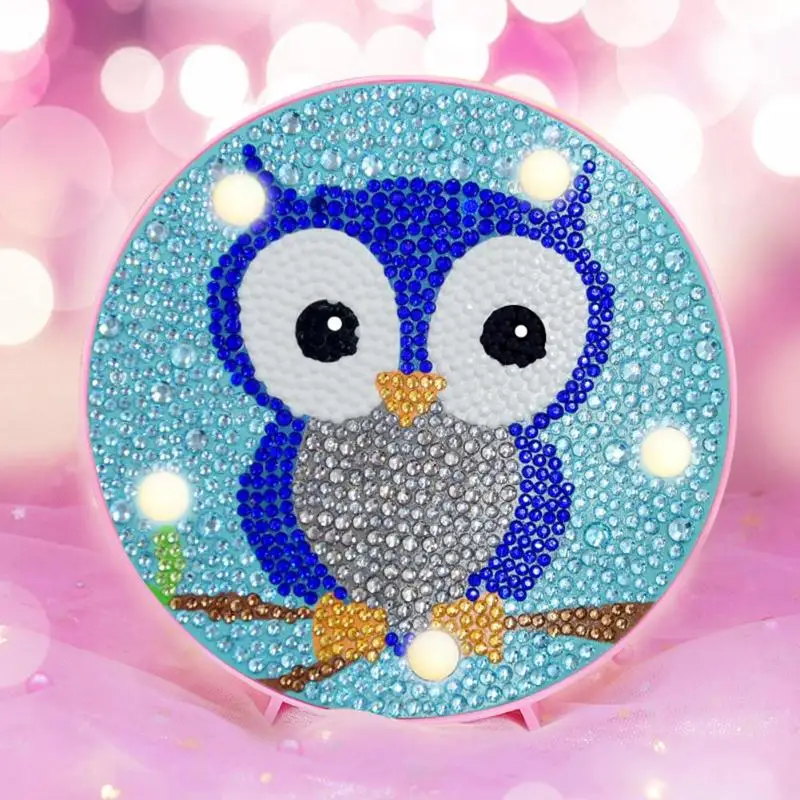 

Cartoon DIY Diamond Painting Night Light Box 2019 Cross Stitch Embroidery Full Drill Glitter Rhinestones Modeling LED Night Lamp