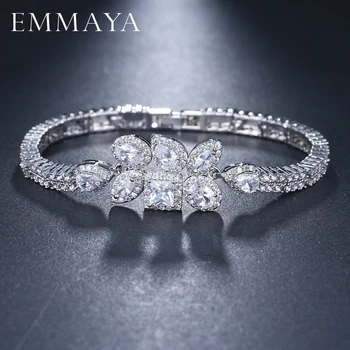 

EMMAYA Brand New Charm Bracelets Silver Color Fashion Women's Jewelry CZ Crystal Bracelets Party Jewelry
