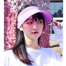 Летние солнцезащитные повседневные однотонные шапки с длинными полями, кепки с козырьком для женщин и мужчин, открытый Свободный Топ, подвижный козырек, кепки