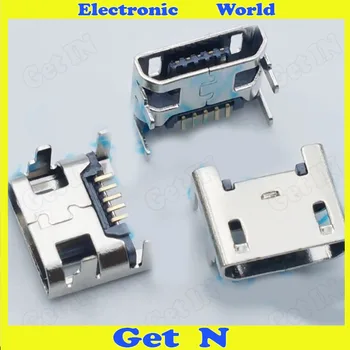 

200pcs Micro USB Port 5P 4 Fixed Feet Flapper No Side Micro USB Connector