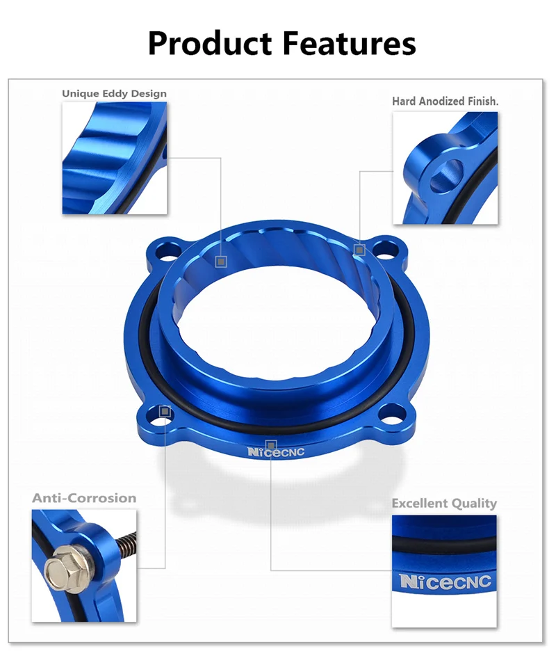 NICECNC Throttle Body Spacer Air Intake Manifold Extender Adaptor Kit For Jeep Grand Cherokee For VW Routan 3.6L V6 2011-2014