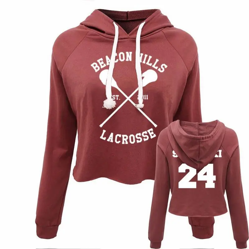 

Teen Wolf Beacon Hills Lacrosse Stilinski 24 Sweatshirt Women Lady crop top Sexy Hoodie