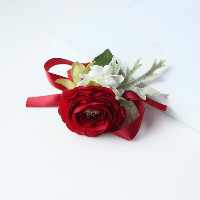 lovegrace wrist corsage bracelet bridesmaid sisters hand flowers party bridal prom silk roses flowers bouquet wedding accessoriy1_