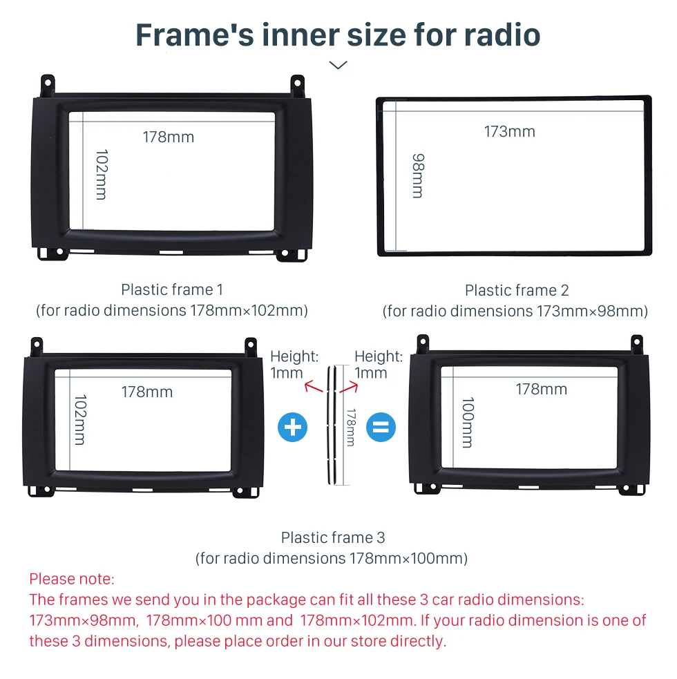 Seicane 173*98/178*100*178*102 мм 2DIN автоаудио фасции для BENZ B200/A-Class(W169)/B-Class(W245) стерео Рамка комплект для переоборудования