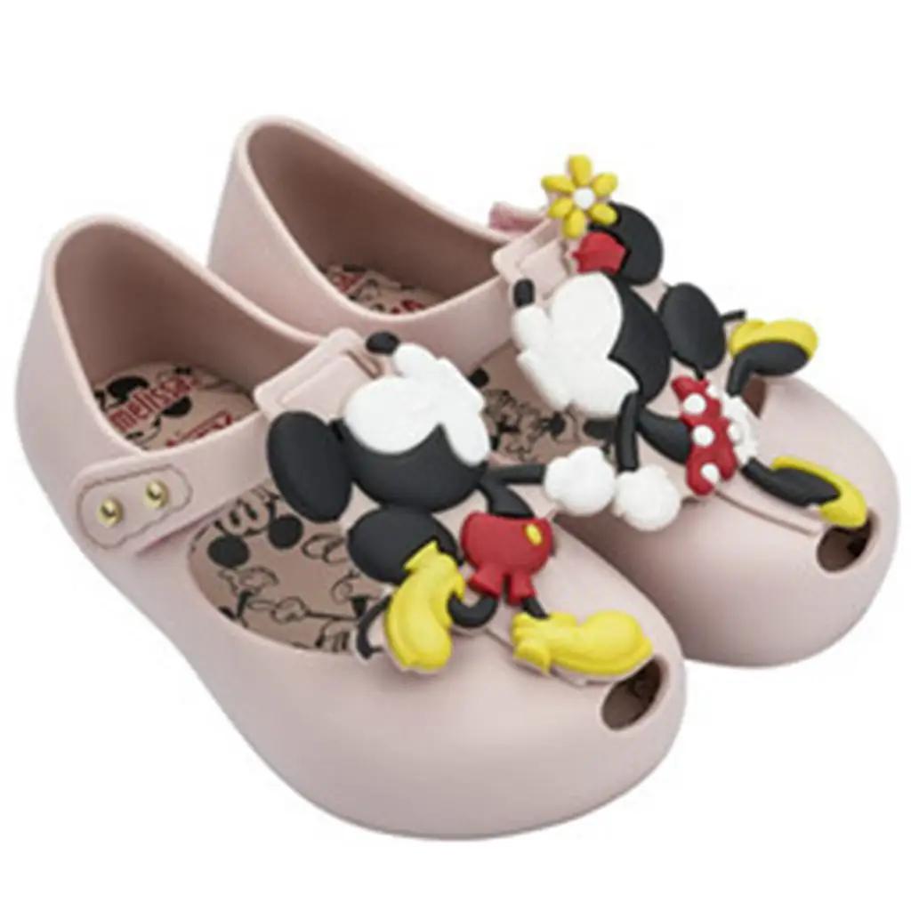 Nude Новинка; брендовая Летняя обувь Melissa Mini Twins mouse с рисунком животных; прозрачная обувь; сандалии для девочек; нескользящие детские сандалии для малышей - Цвет: Nude