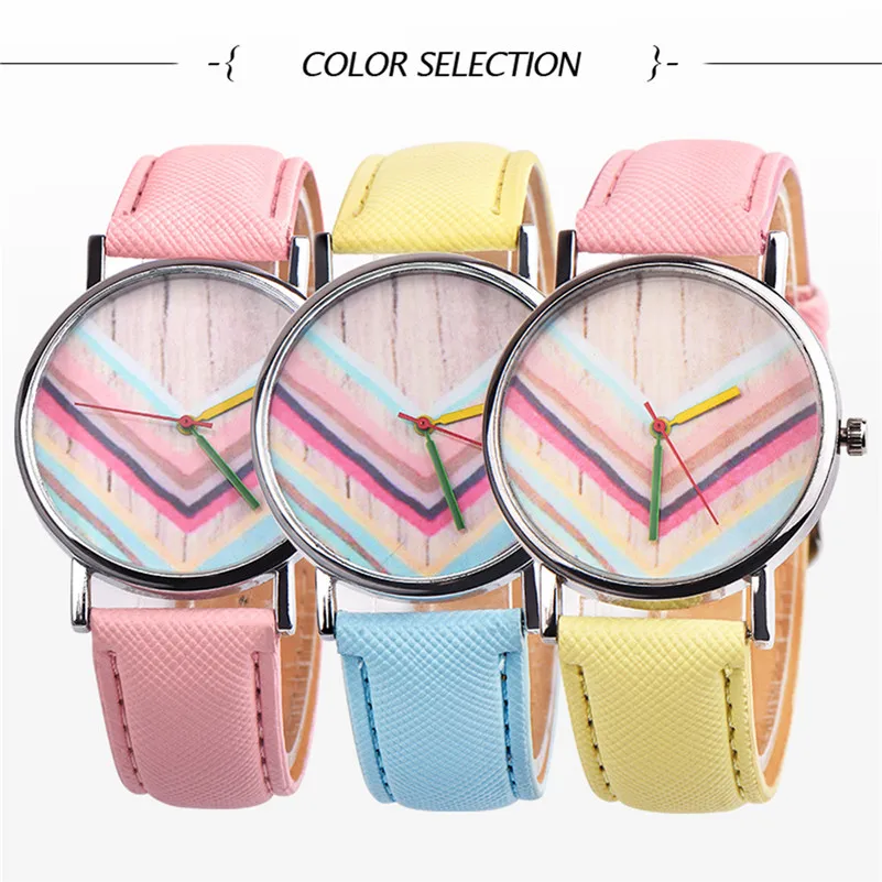 New Arrival watch women lady dress watch Cute Girls Womens Colorful Casual leather watch strap Analog Quartz Watch Reloj M21 (5)