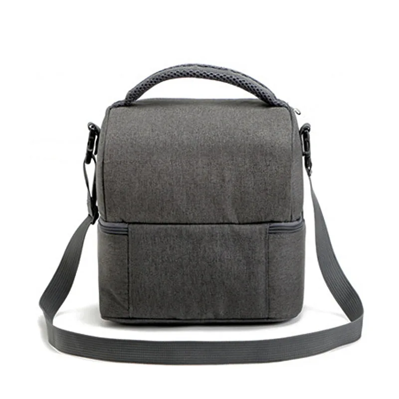 Women Oxford Double Layer Cooler Lunch Bags Insulated Solid Thermal Lunchbox Food Picnic Bag Cooler Tote Handbags for Men