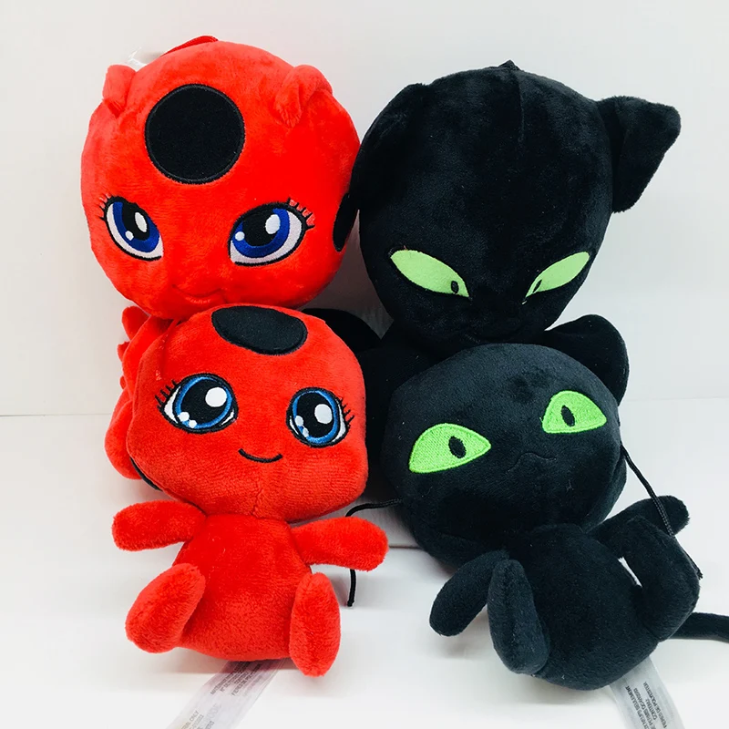 Us 32 15cm 20cm Ladybug Plush Dolls Lady Bug Soft Stuffed Toys Kids Cosplay Pendant Plagg And Tikki Cat Noir Lady Bug Soft Stuffed In Movies Tv