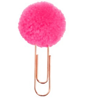 

72 Pieces / Piece Cute Colored Plush Ball Bookmark Metal Clip Paper Clip Bookmark Stationery Gift Office School Supplies