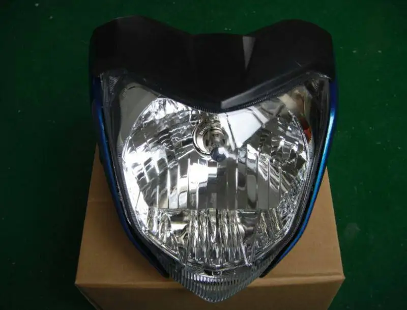 1 шт. мотоциклетная фара с кронштейн для ламп, пригодный для Yamaha FZ16/YS150/FZER150 ABS пластиковая фара в сборе - Цвет: Синий