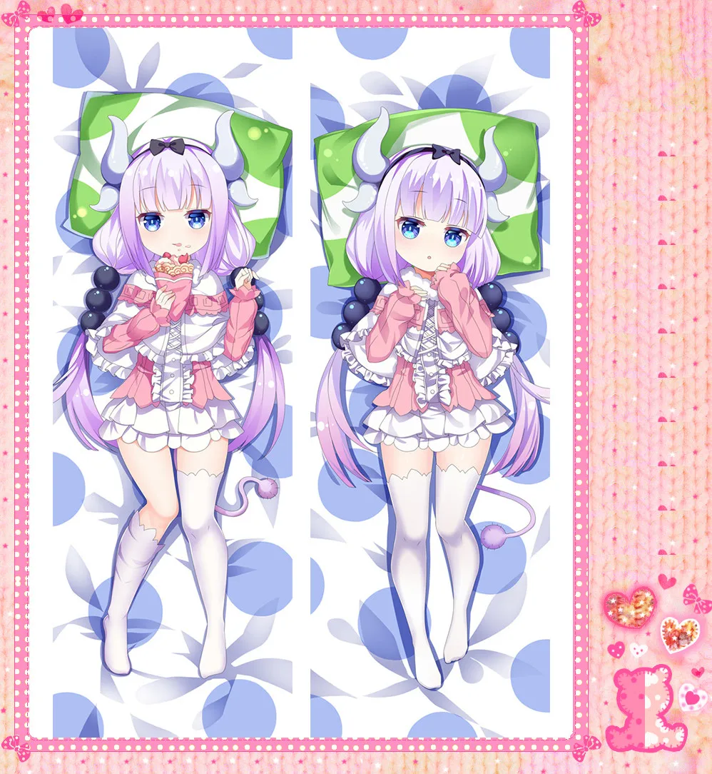 

Anime Cartoon Kobayashi-san Chi no Maid Dragon Double sided hugging Pillow Case Pillow Cover Pillowcase Peach Skin 2 Way 72024