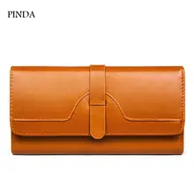 free shipping new fashion brand women’s long organizer wallet ladies money pack purse coins bag 100% genuine cowhide leather