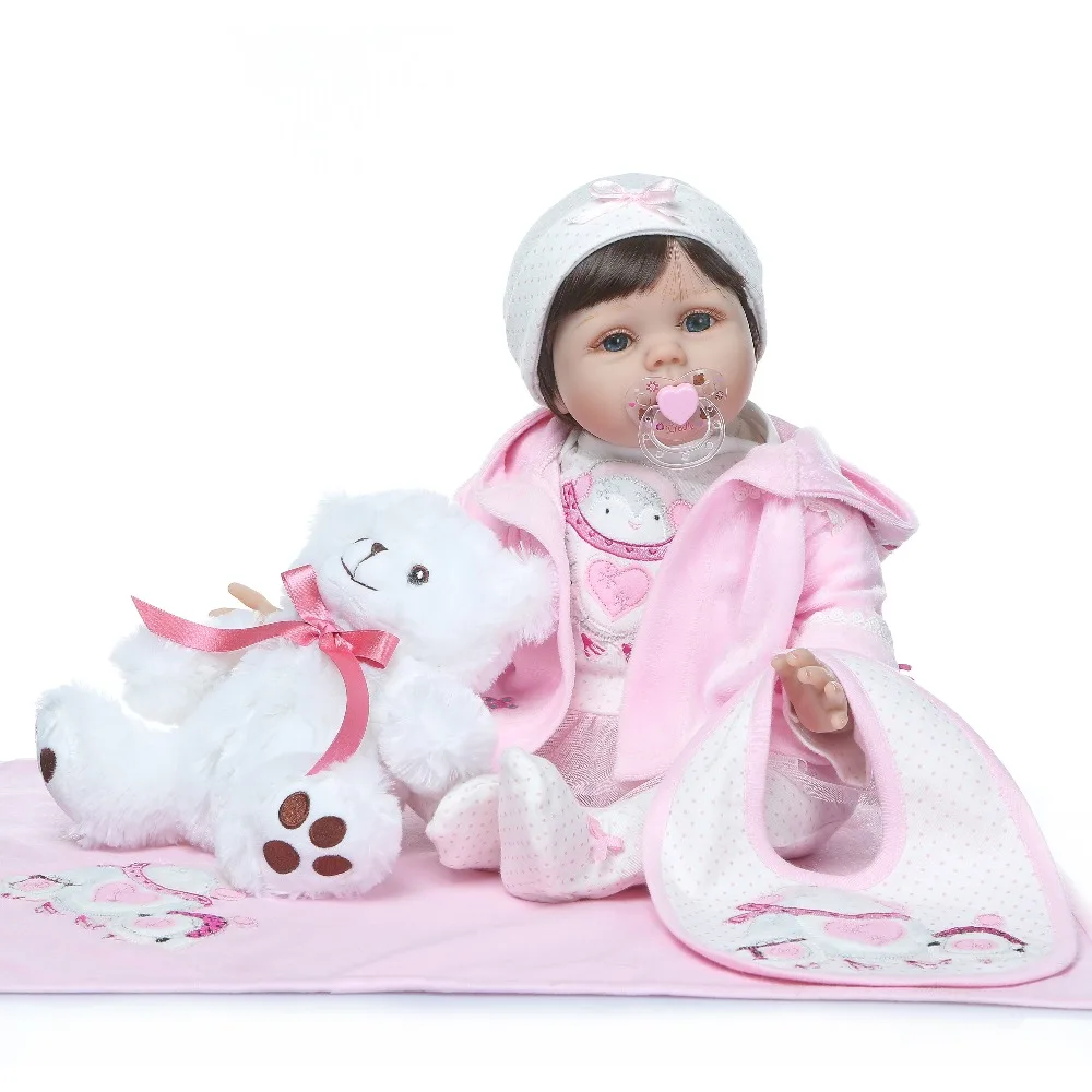 Reborn baby doll Игрушки для девочек 22 дюймов 55 см мягкие силиконовые куклы reborn bebe подарок младенец получивший новую жизнь bonecas