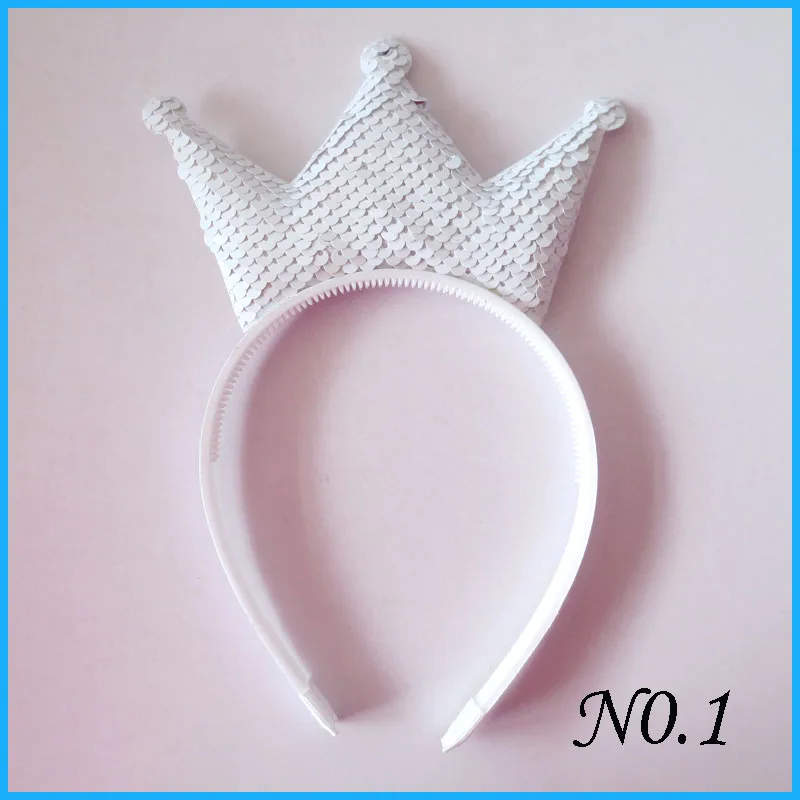 

20 BLESSING Good Girl DIY 5.5" Crown Headband Spangle Flash Colorful Wholesale