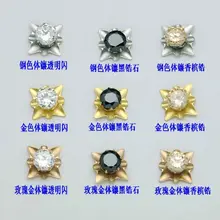 Новые оптовые 5 мм Фианиты Серьги-клипсы цветок cz серьги 90 шт