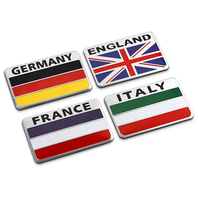 Enhance Your Car s Style with 3D National Aluminum Badge Emblems