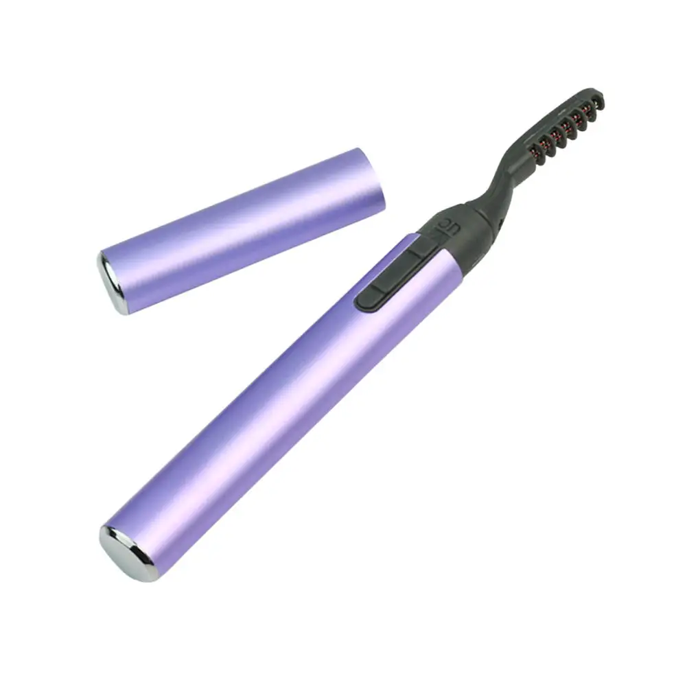 

Mini Portable Electric Heated Eyelash Curler Eye Lashes Pen Style Tools Purple