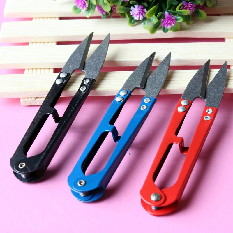 

2pcs Practical Stainless Steel U Shape Scissors Home Trimming Nippers Clipper for Sewing Beading Embroidery Thrum Yarn
