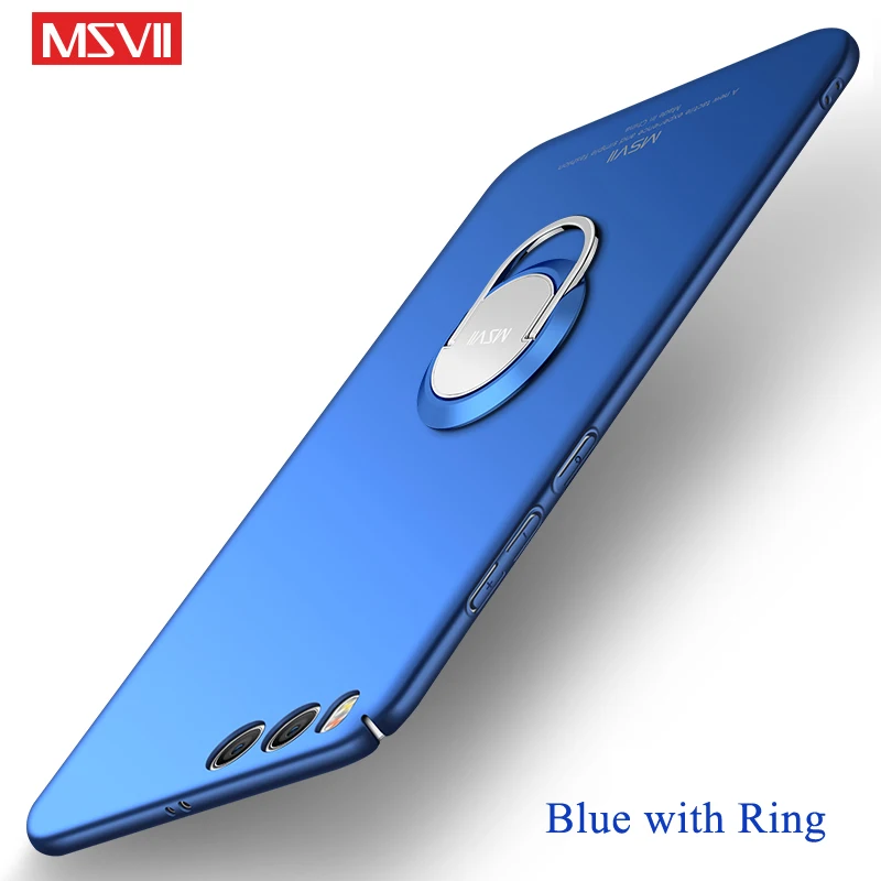 Для Xiaomi mi 6 Чехол MSVII палец кольцо матовый Жесткий Чехол для Xiaomi mi 6 Чехол Xio mi 6 автомобильный держатель PC задняя крышка Xia mi 6 mi 6 M6 - Цвет: Blue with Ring