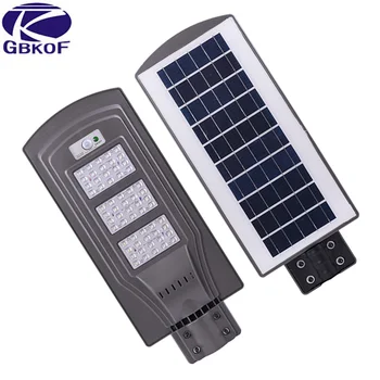 

GBKOF 20w 40w 60w LED solar street light Outdoor Waterproof IP65 PIR sensor Smart light changes led light 50mm interface