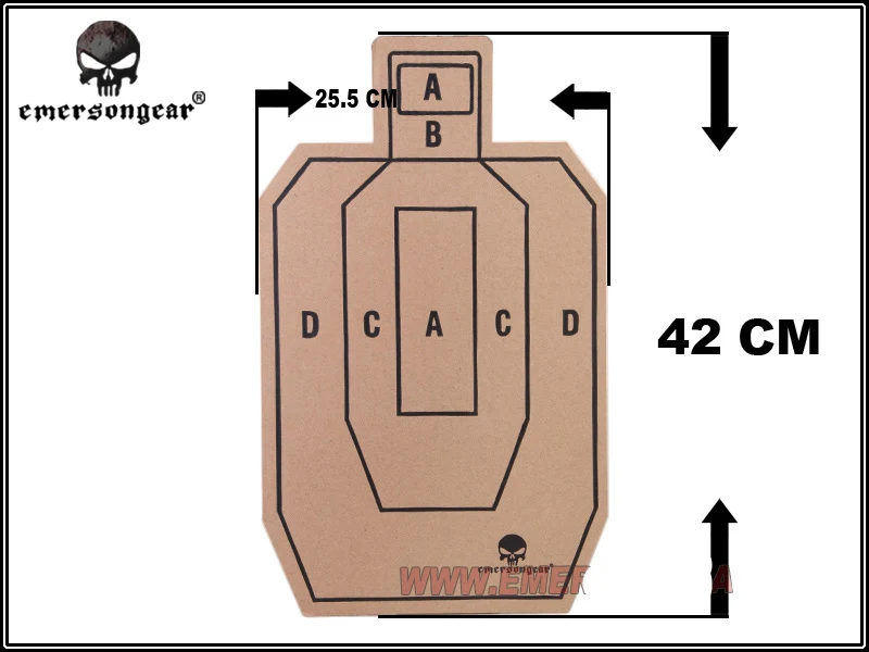 EMERSON бумага для тренировок по стрельбе мишени стрельбы силуэт Пистолетная