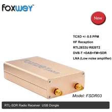 SDR RTL2832U R820T2 HF прием 100 K-1,8G TXCO 0,5 PPM SMA программное обеспечение определение радио Точная частота