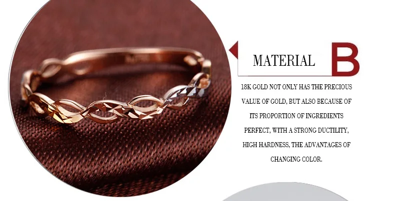 18k Gold Women Rings Beautiful Exquisite Smooth Classic Real 750 Solid Rose Yellow Girl Gift Party Discount Good Nice new hot