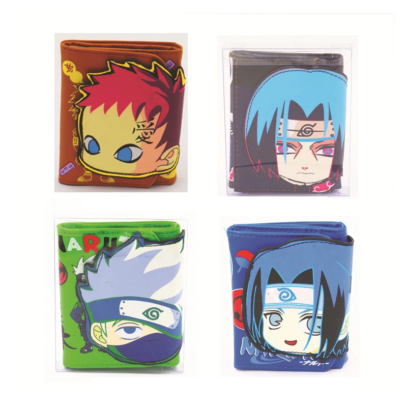 

Cartoon Wallet Anime Naruto Hatake Kakashi Uchiha Itachi Uchiha Sasuke Short Wallets Students Coin Purse Card Holder Money Bag