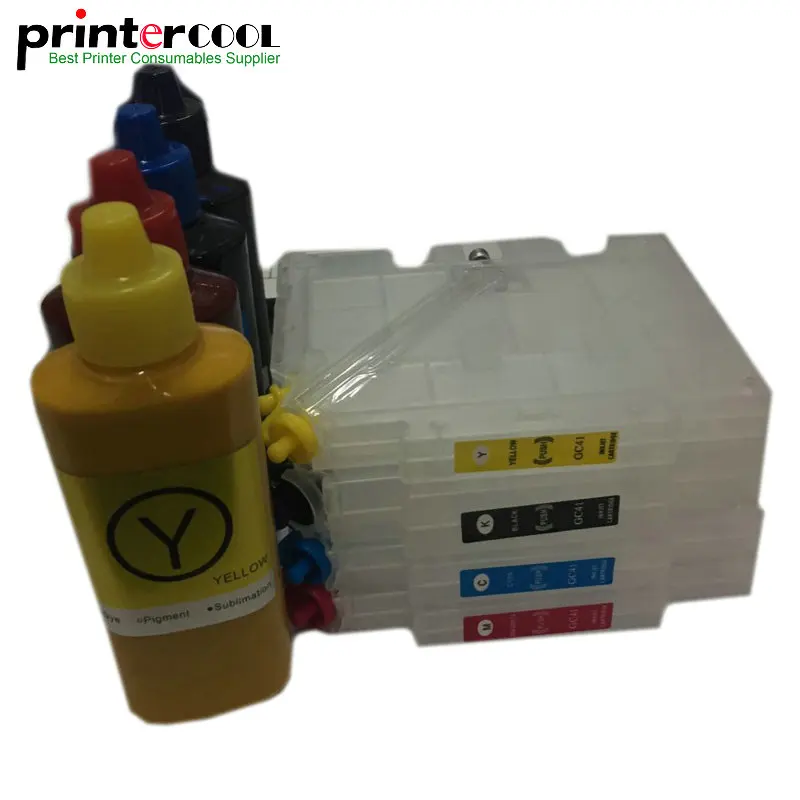 

1Set GC41 Refillable Ink Cartridge + GC41 Sublimation Ink for Ricoh SG2100N SG3100 SG3100SNW SG3110DNW SG3110DN SG3110SFNW
