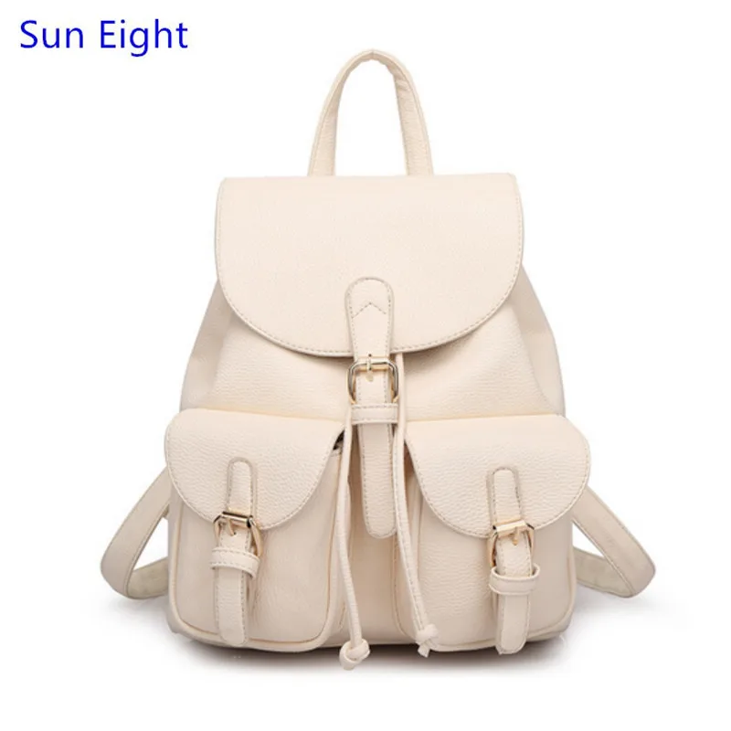 Sun eight marca moda mujeres mochila negro pequeño de cuero de la pu bolsa  de viaje mochila mochilas para adolescentes mochila back pack|backpack  small|backpack for teenagersbackpacks for teenage girls - AliExpress
