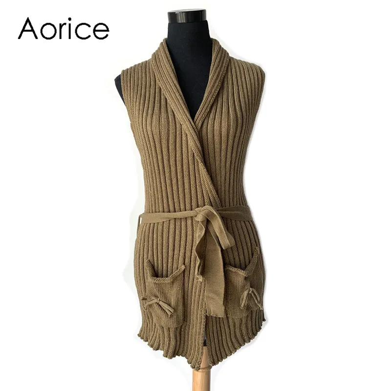 VT803 1 Vintage Sleeveless Short Knitted Vest Women Spring