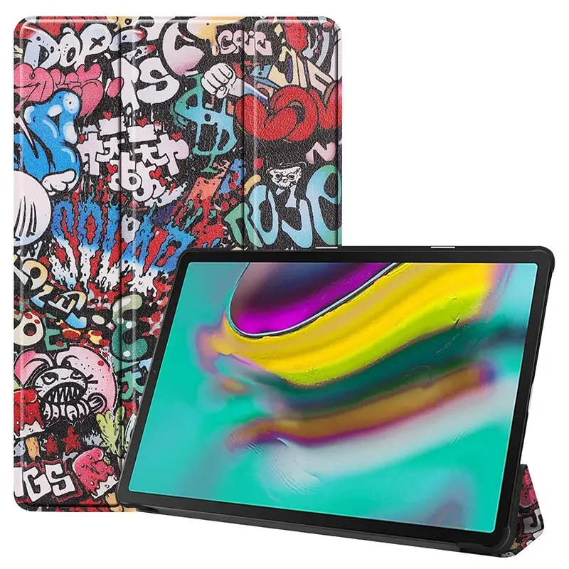Для samsung Galaxy Tab S5E чехол 10," умный тонкий кожаный магнитный откидной Чехол-подставка для Galaxy Tab S5E SM-T720 SM-T725 Funda - Цвет: Graffiti