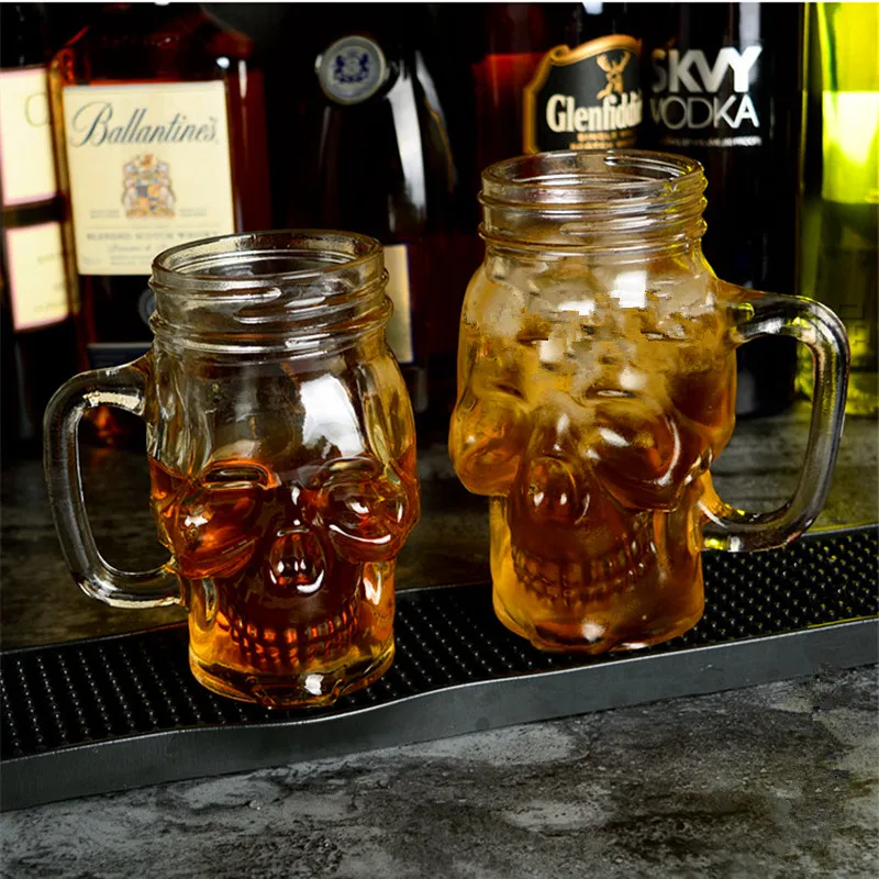 

Skull cup glass beer cups straw creative drinkware 14.4