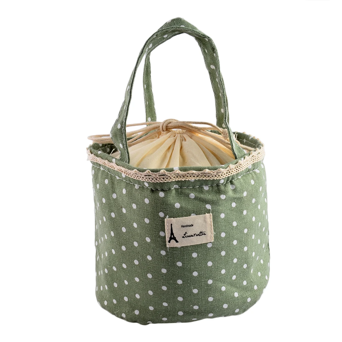 Aresland Canvas Drawstring lunch bag Container thermal cooler Picnic