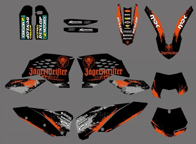 

GRAPHIC WITH MATCHING BACKGROUNDS FOR KTM SX SXF SX-F Series 125-530 2007-2010 EXC XC-F XCF FULL SIZE MODEL 2008-2011