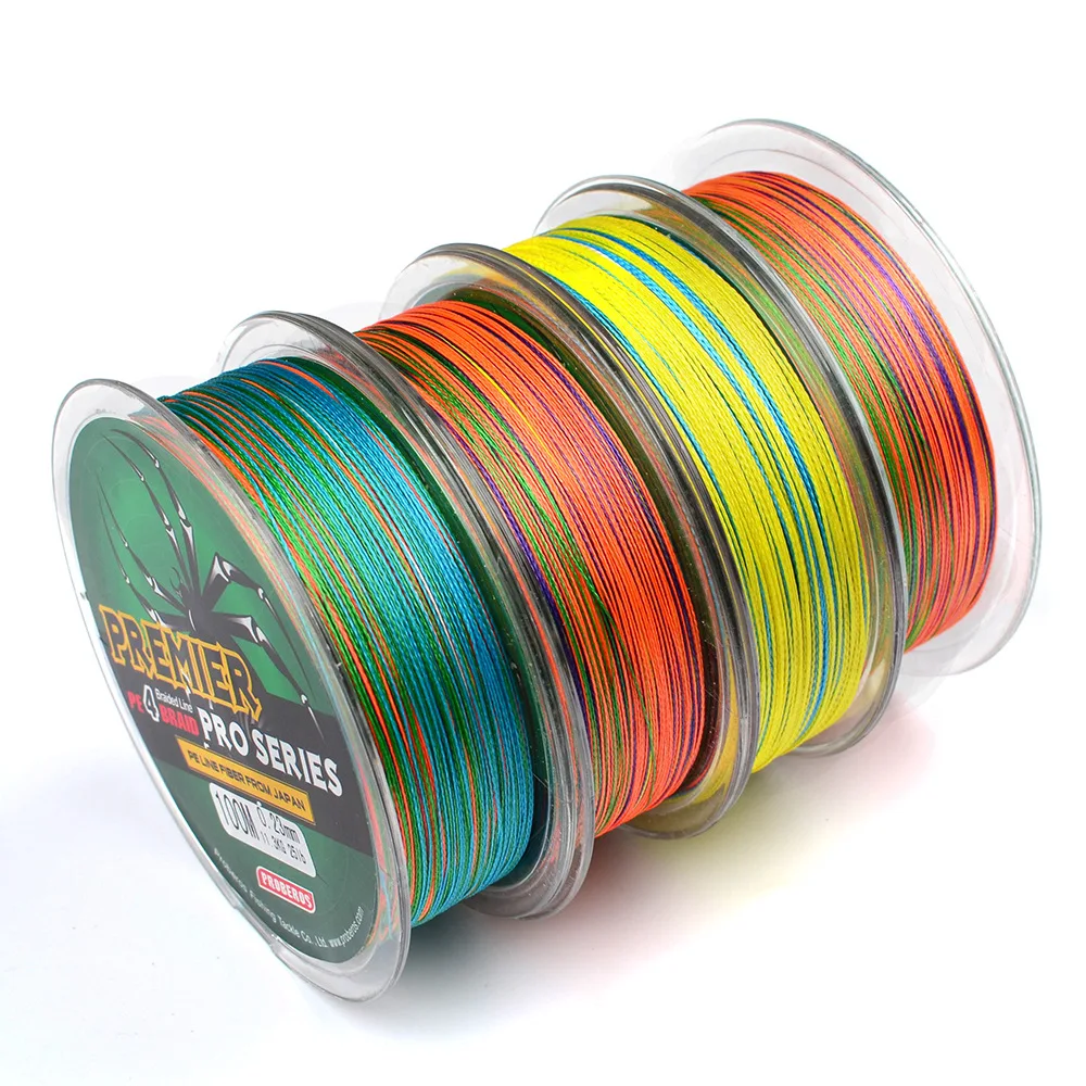 

4 Strands 100M 4W Super Strong Strands Braided Fishing Line Multifilament PE line 6LB-100LB colorful PE line