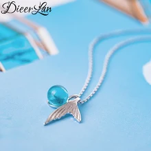 DIEERLAN, модное, в стиле бохо, 925 пробы, серебряное, синее, Бальное, хвост русалки, колье для женщин, массивные ювелирные изделия, колье