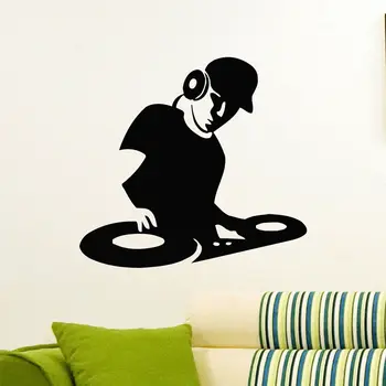 

WALL DECAL VINYL STICKER ELECTRONIC MUSIC HEADPHONES DJ DECOR